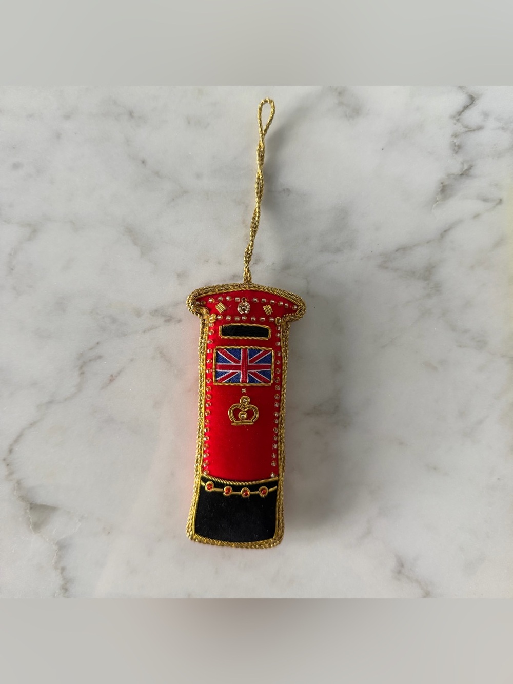 Tinker Tailer Beaded British Royal Post Box Christmas Tree Ornament